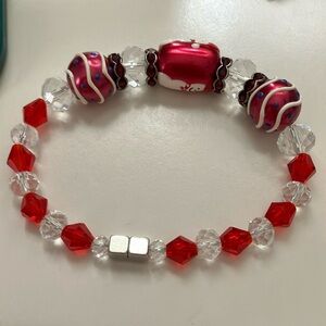 Elegant Pink and Red Beaded Bracelet